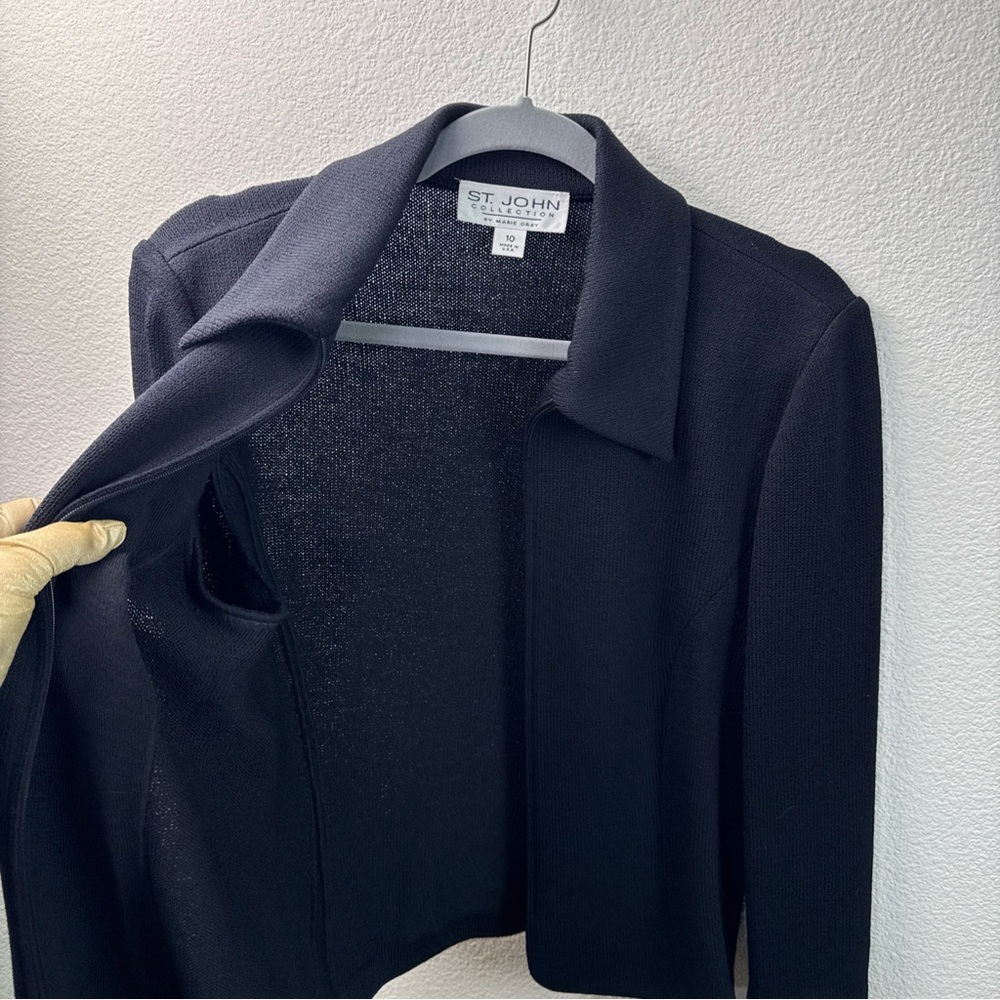 St. John Black Women's Jacket 10 - Picture 8 of 9